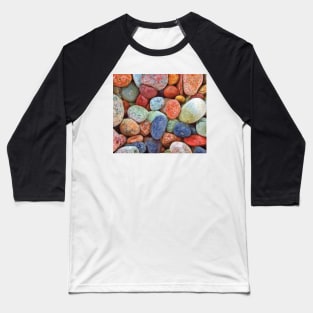 Colorful River Stones Pattern Baseball T-Shirt
